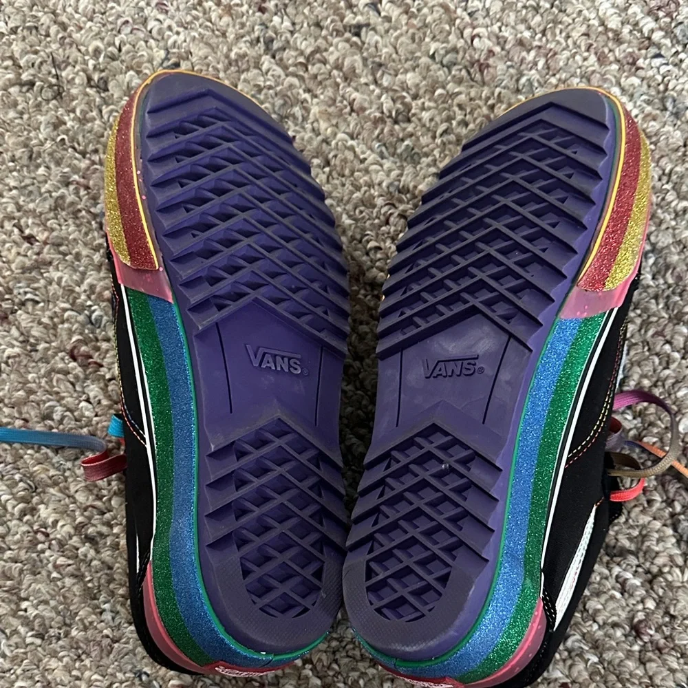 Vans Black Sneakers with Rainbow Soles - Picture 6 of 8